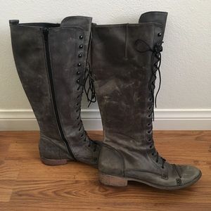 Charles David Leather Combat Boot